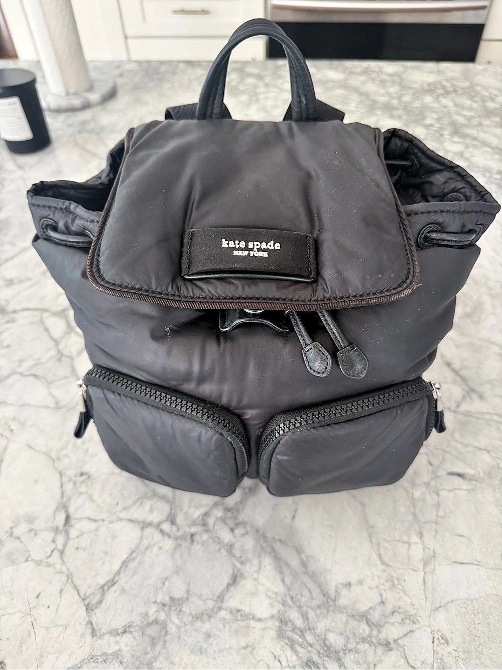 Kate Spade Black Nylon Backpack